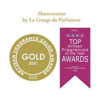 Award winning perfume, Gold Award fragrance, parfum médaillé Or, Top Artisan Fragrance Awards of the year winner, Murmuration, 2021, Artisan Fragrance Awards, La Grange du Parfumeur, Parfum chèvrefeuille, linden blossom