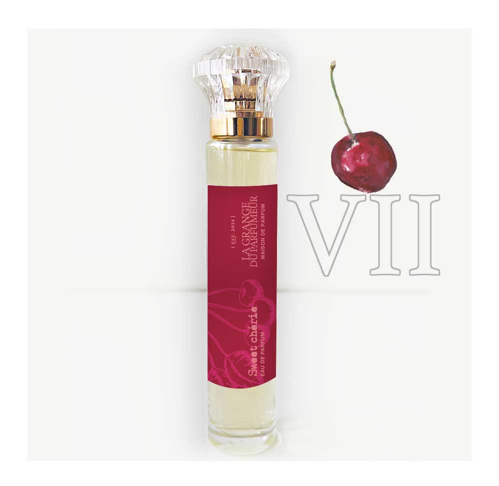 parfum cerise, cherry perfume, cherry fragrance, parfum fruité, parfum québécois, Canadian niche perfumery, Okanagan valley, sweet cherry, sweet cherie, best cherry perfume, natural perfume, parfum naturel, La arnge du Parfumeur, Canadian Perfume brand, Parfum Artisan, Alexandra Bachand, coffret découverte cerise, Haute Parfumerie, Maison de Parfum, Cantons-de-l'Est, Quebec