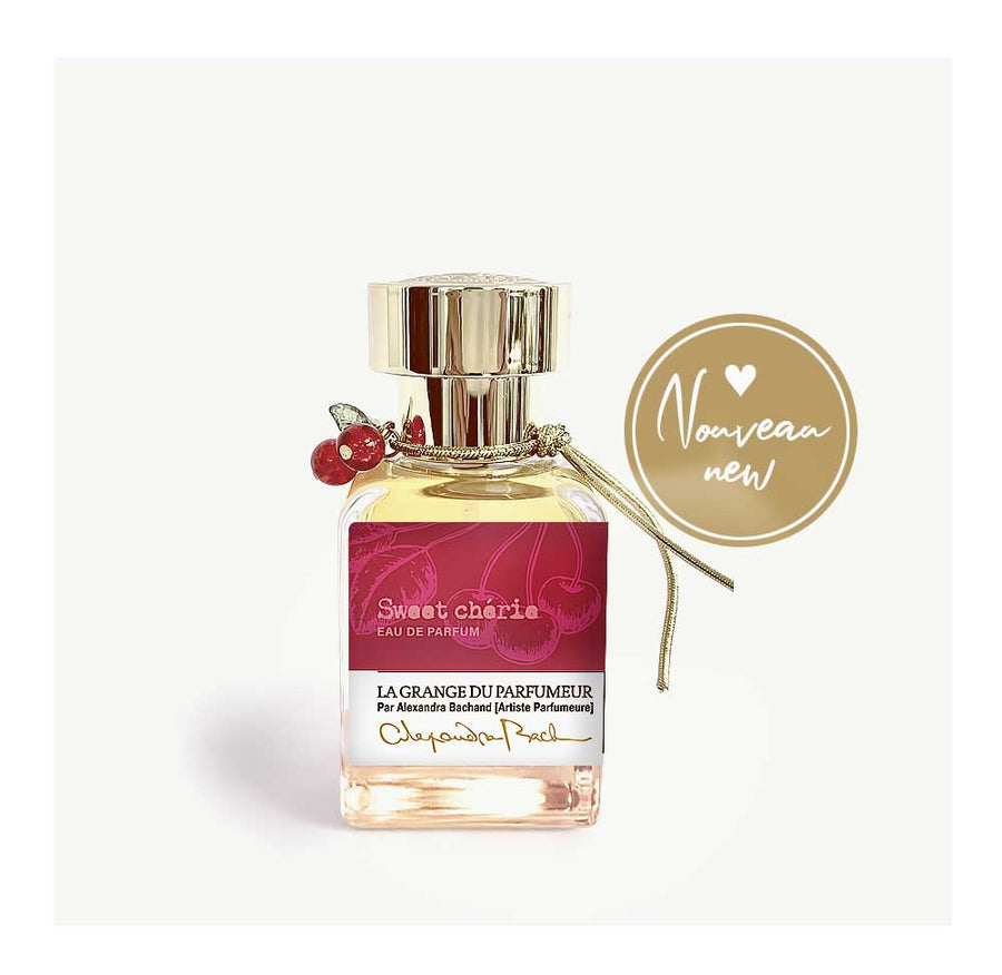 parfum cerise, cherry perfume, cherry fragrance, parfum fruité, parfum québécois, Canadian niche perfumery, Okanagan valley, sweet cherry, sweet cherie, best cherry perfume, natural perfume, parfum naturel, La arnge du Parfumeur, Canadian Perfume brand, Parfum Artisan, Alexandra Bachand, coffret découverte cerise, Haute Parfumerie, Maison de Parfum, Cantons-de-l'Est, Quebec
